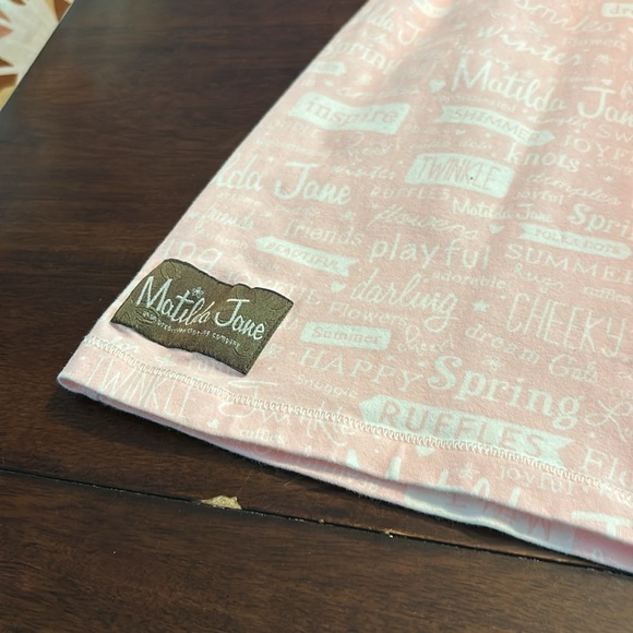 Matilda, Jean, print spaghetti strap, pink white ruffle dress size 10 - Picture 6 of 6